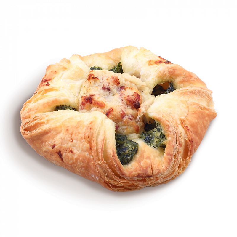 Розан с картофелем, беконом и шпинатным соусом